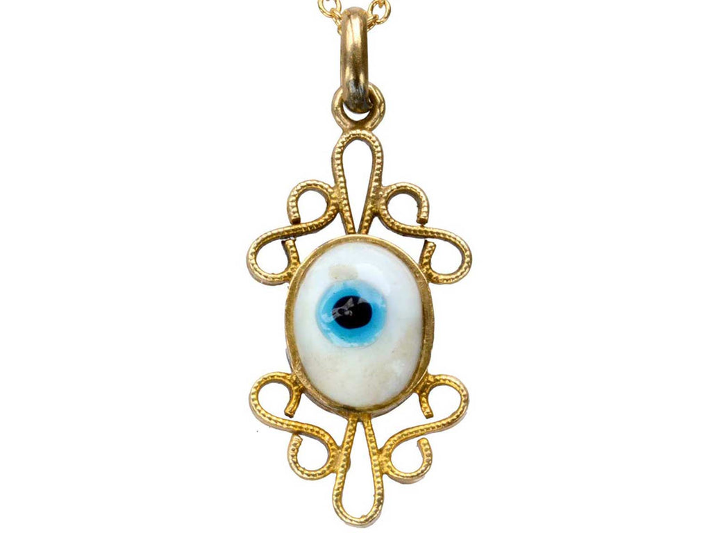 Vintage Evil Eye Pendant (on white background)