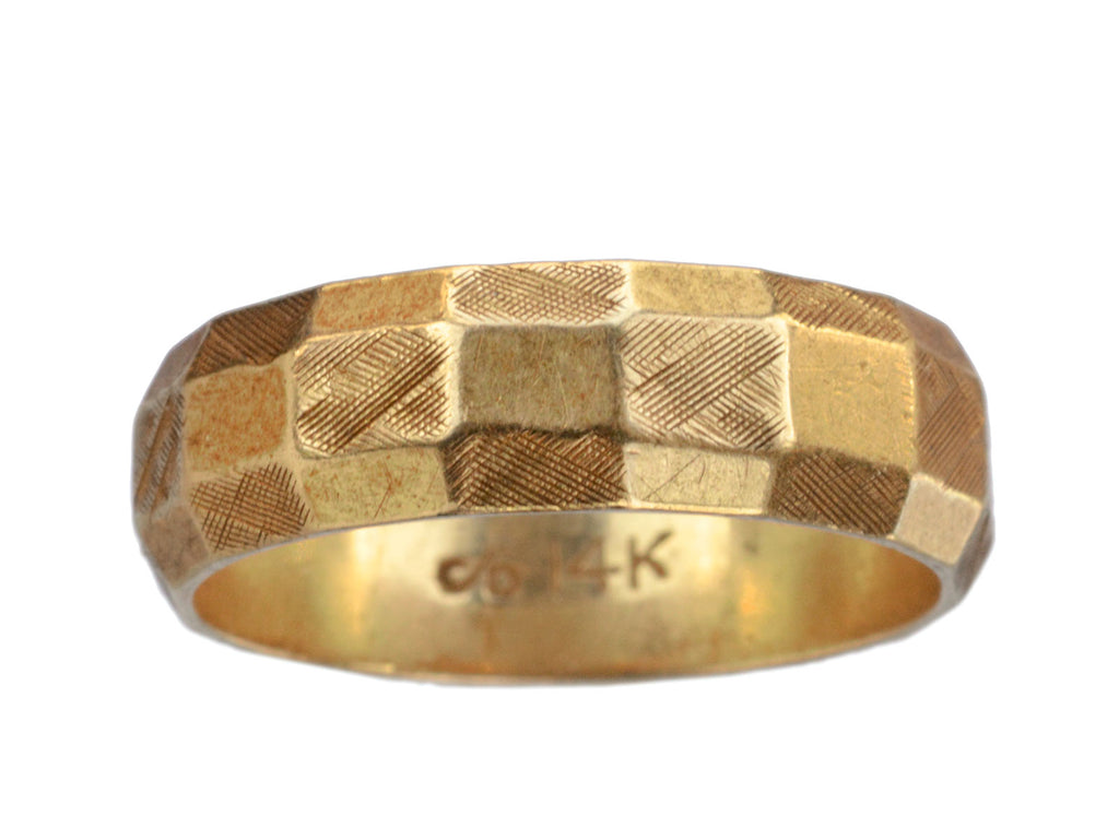 1950s Faceted Gold Band (on white background)