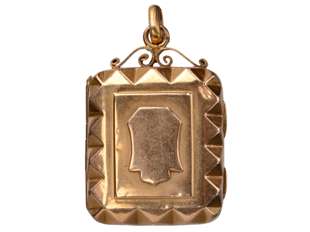 1880s Faceted Victorian Locket (on white background)