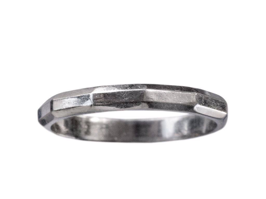 1930s Faceted Platinum Band (on white background)