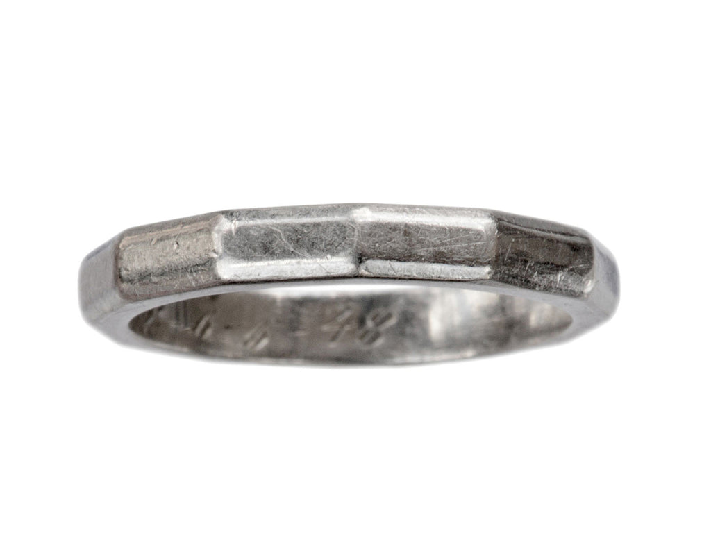 1948 Faceted Platinum Band (on white background)