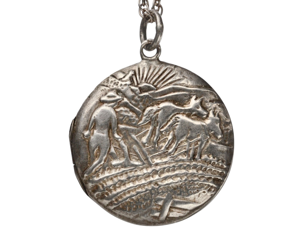 1920s Art Deco Farm Locket (on white background)