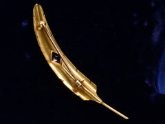 thumbnail of c1930 Amethyst Feather Brooch (backside)