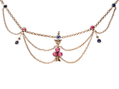 c1900 Ruby & Sapphire Necklace