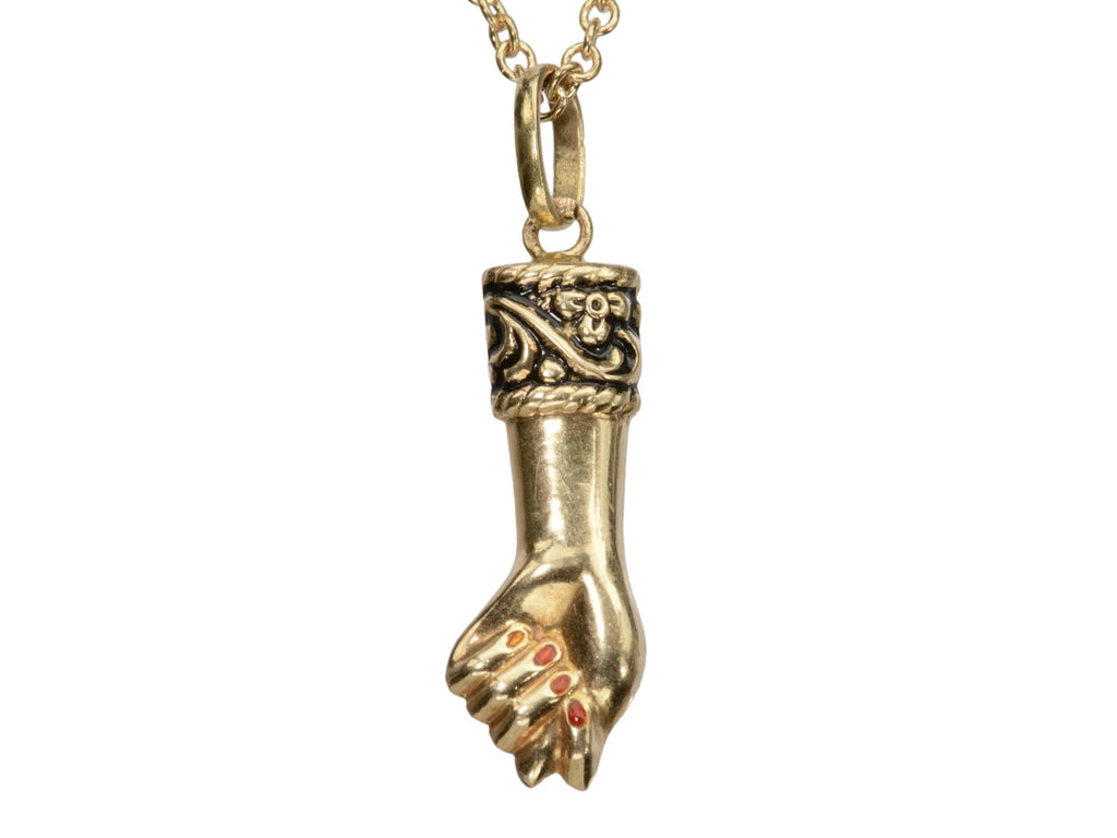 c1970 Enamel Figa Pendant (on white background)