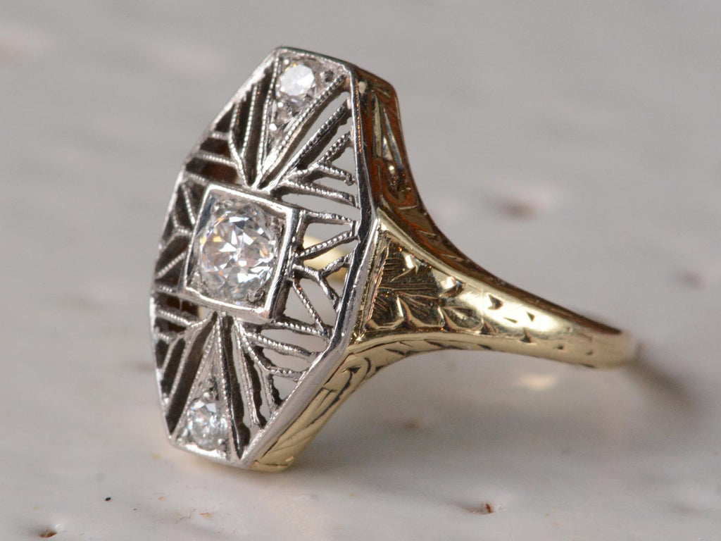 1920s Filigree Diamond Ring