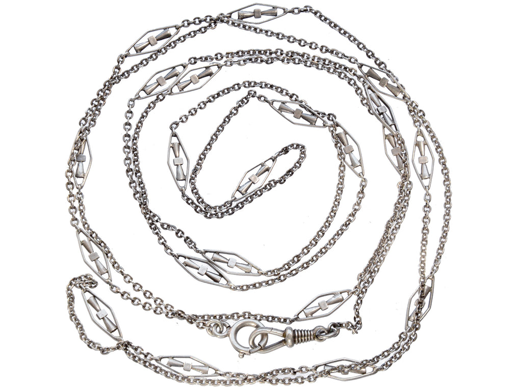 c1900 Long Filigree Chain (on white background)