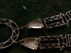 1980s Geometric Silver Filigree Necklace