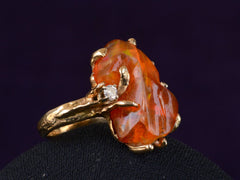 1970s Brutalist Fire Opal Ring