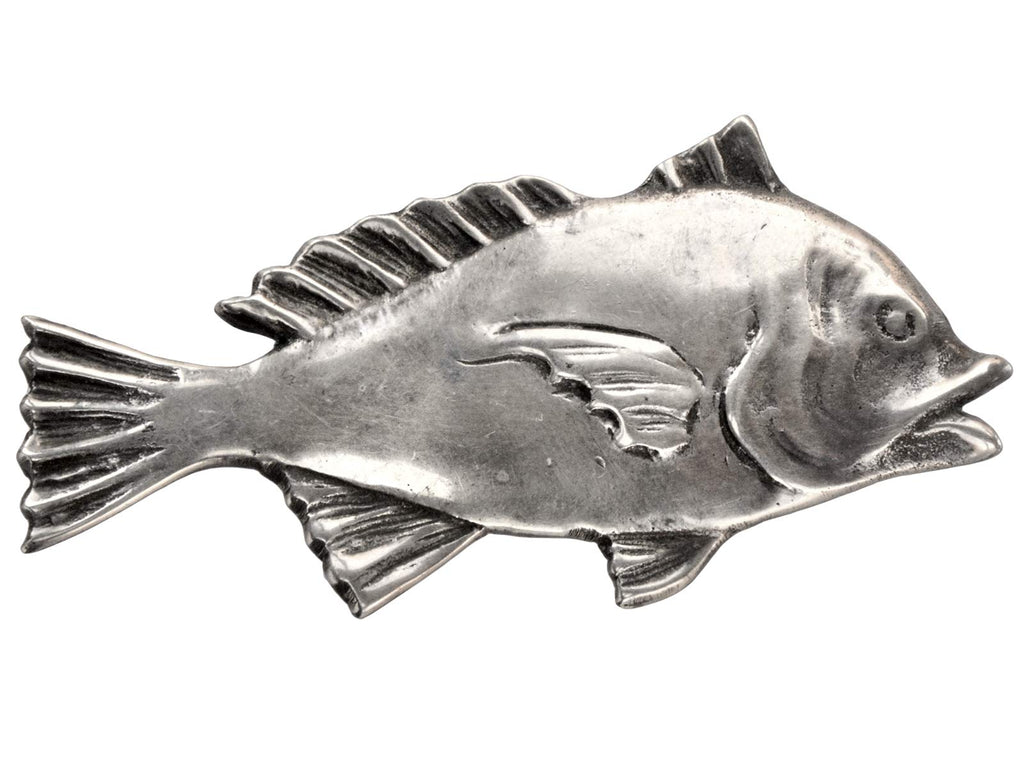1940-50s Large Fish Brooch (on white background)