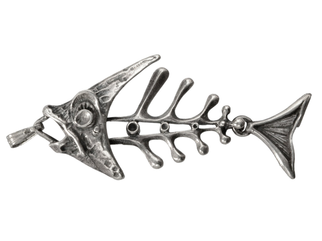 c1970 Fish Skeleton Pendant (on white background)