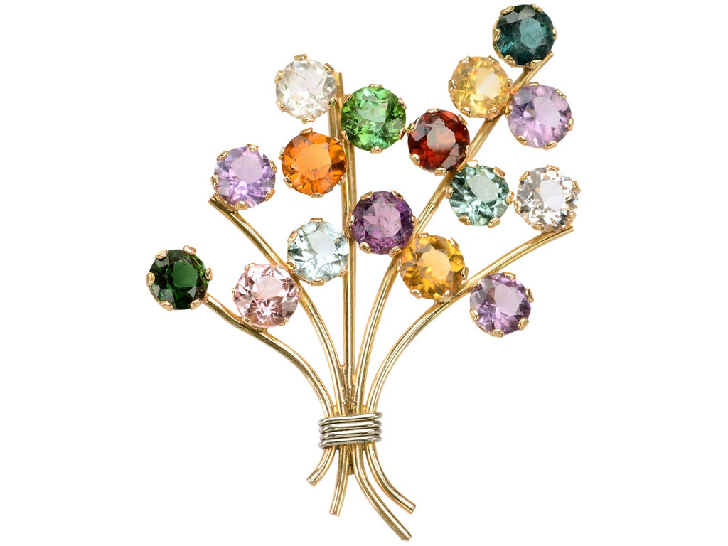 1960s Gemstone Bouquet Brooch (on white background)