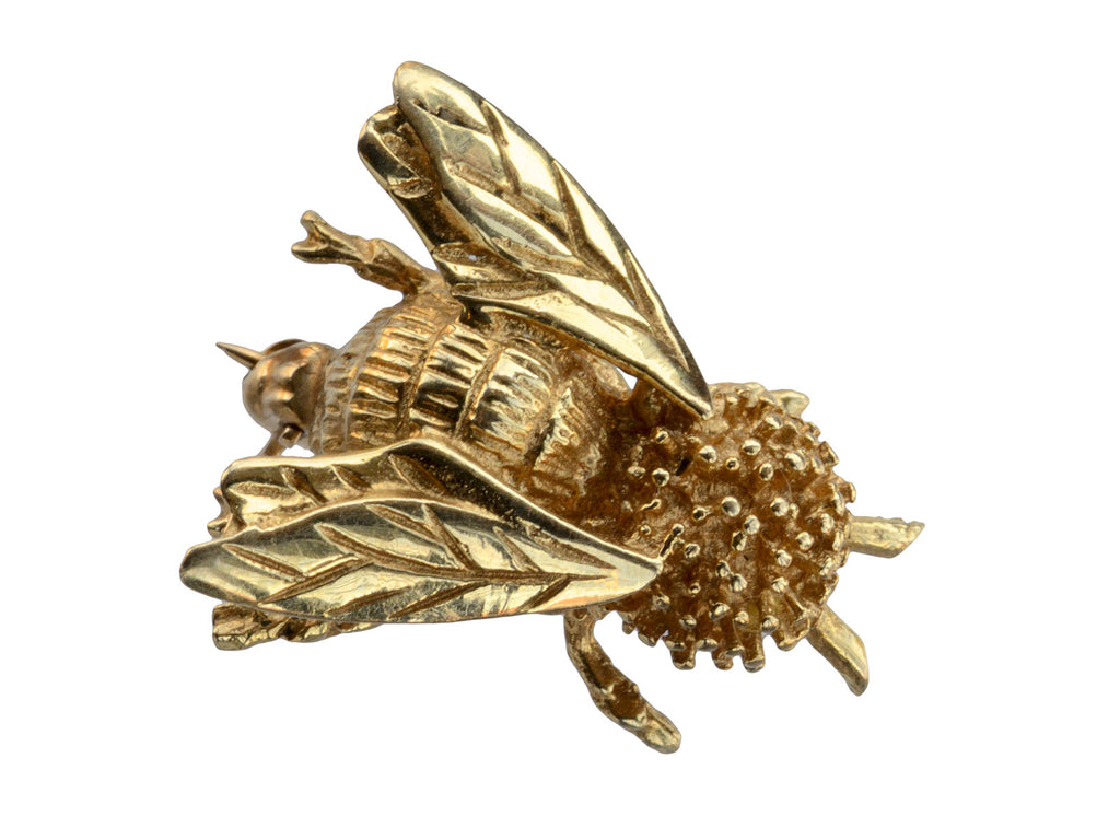 1950s Fly Brooch, 14K (on white background)