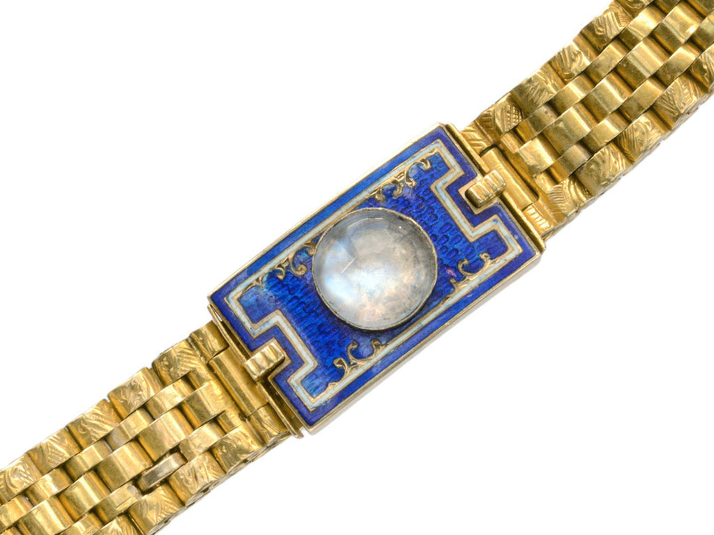 1900s French Moonstone Bracelet (on white background)