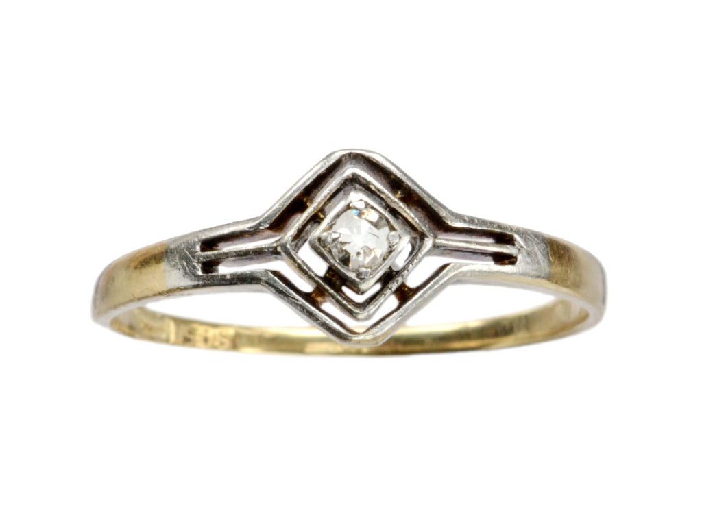1910s Filigree Diamond Ring (on white background)