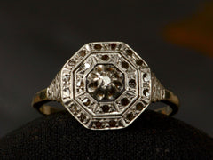 1920s French Octagonal Diamond Ring