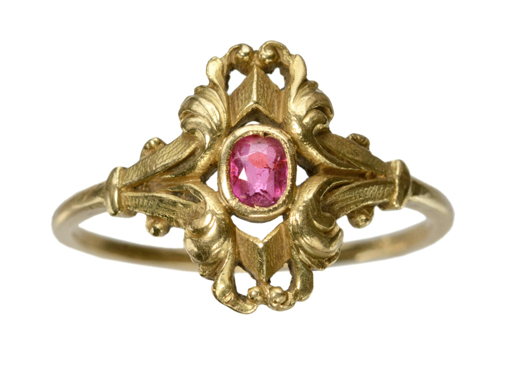 c1890 French Ruby Ring (on white background)