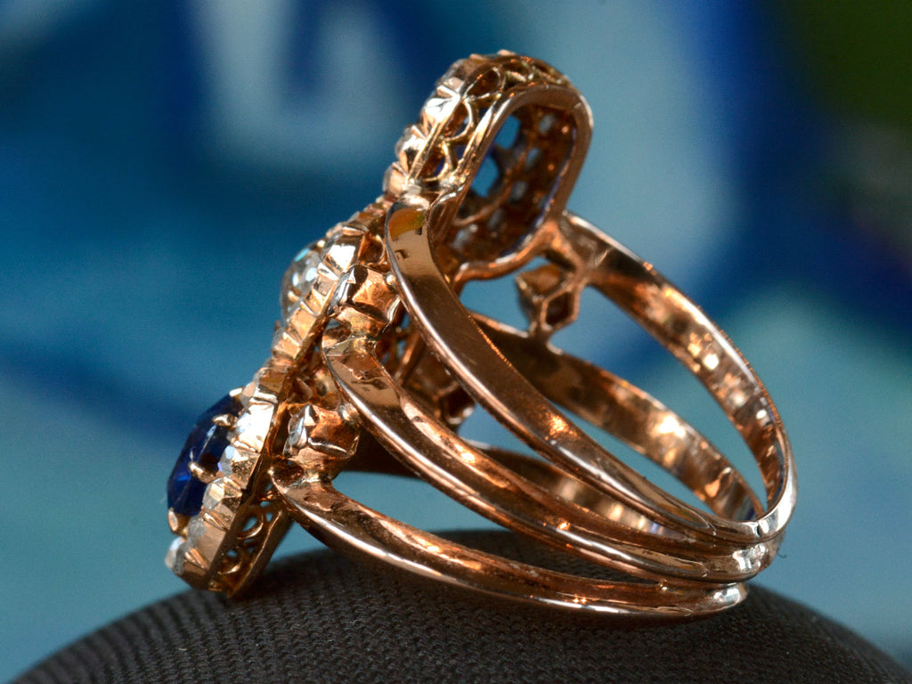 1890s French Sapphire & Diamond Ring