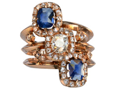 1890s French Sapphire & Diamond Ring