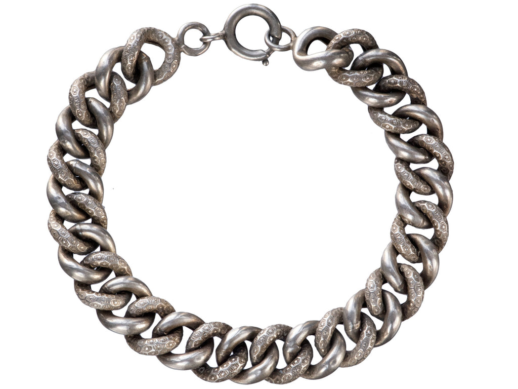 1890s French Silver Bracelet (on white background)