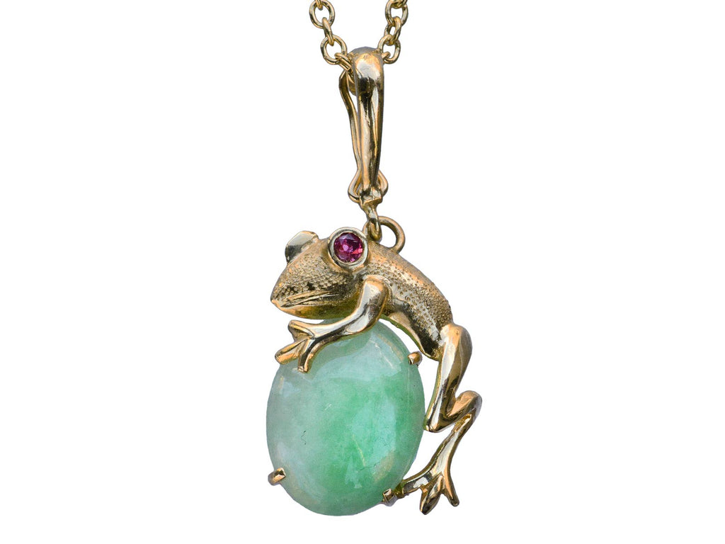 1970s Jade Frog Pendant (on white background)