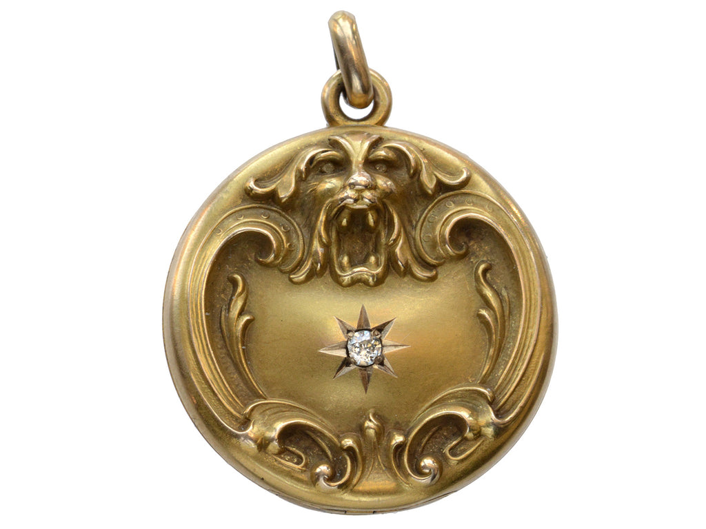 c1890 Gargoyle Diamond Locket (on white background)