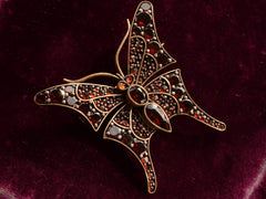 thumbnail of c1900 Garnet Butterfly Pin (side view)