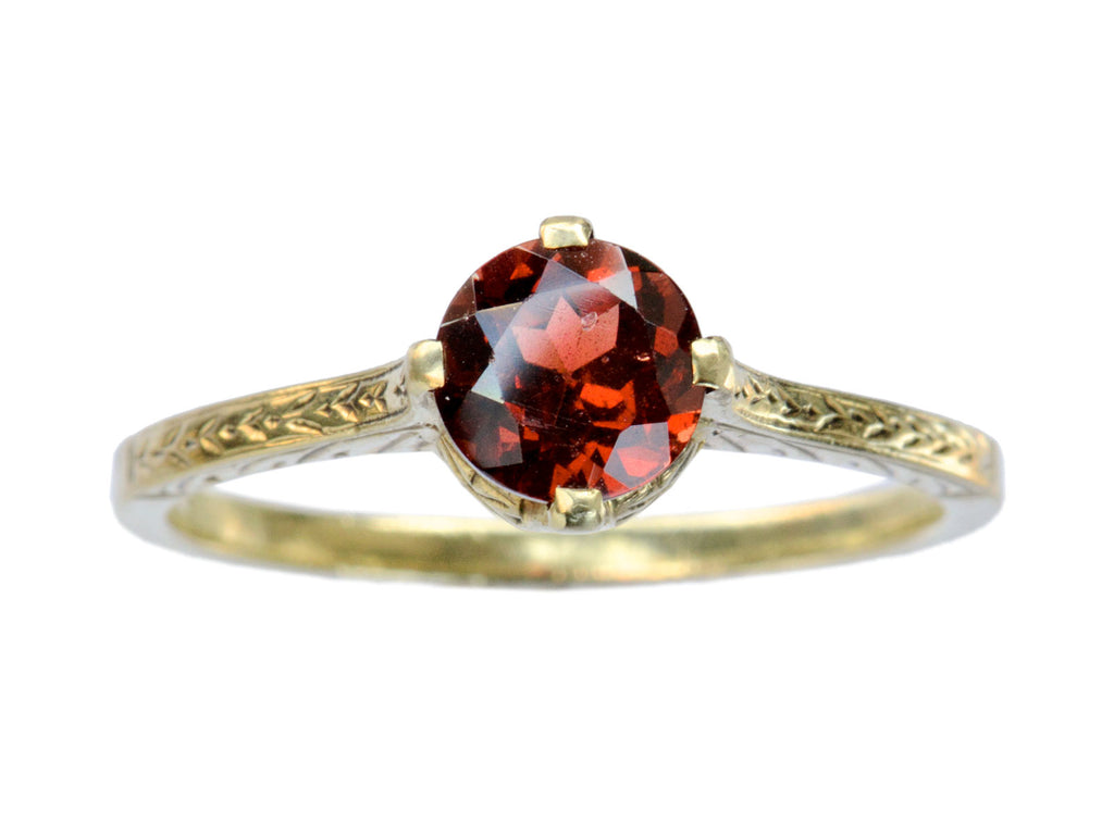 1940-50s Garnet Ring (on white background)