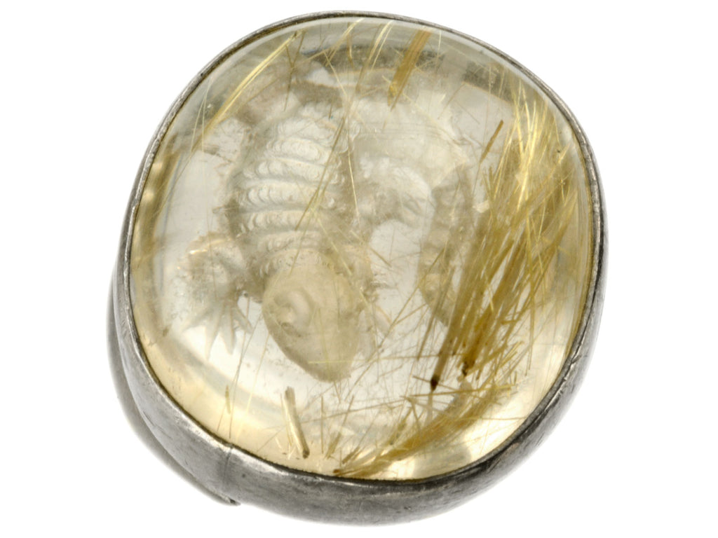 Vintage Alligator Quartz Ring (on white background)