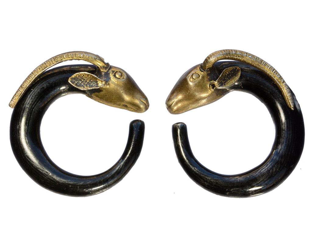 c1980 Enamel Gazelle Earrings (on white background)