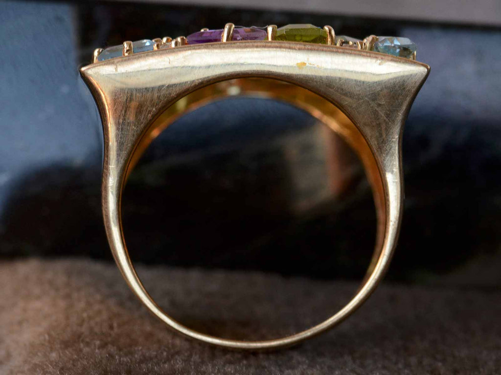 1980s Gemstone Cluster Ring