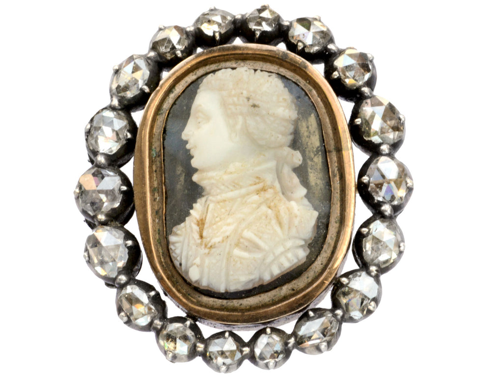 c1790 Georgian Diamond Cameo (on white background)