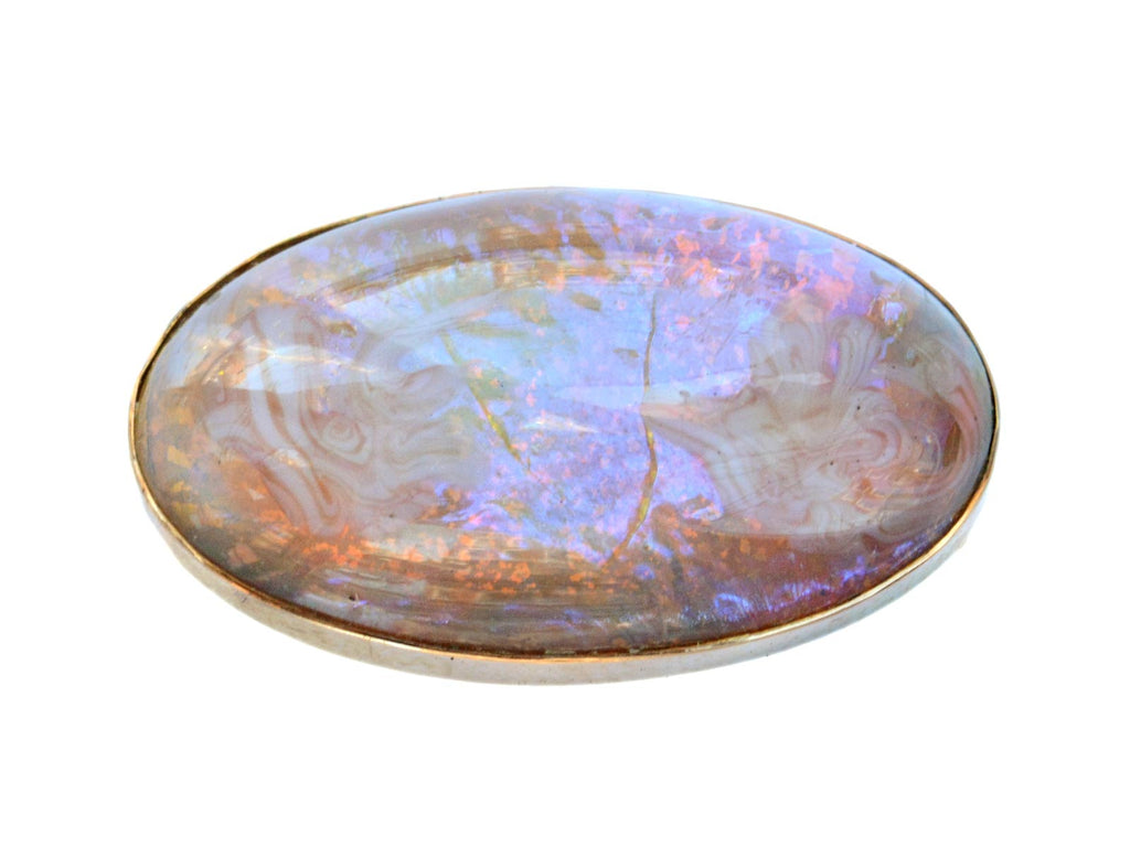 c1890 Victorian Glass Opal Pin (on white background)