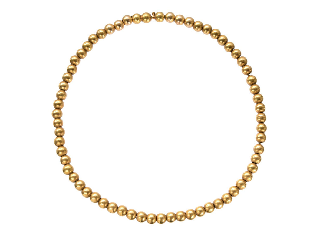 c1880 Victorian Gold Beads (on white background)