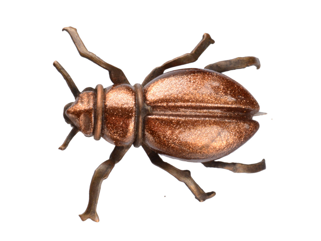 1880s Goldstone Bug Brooch (on white background)