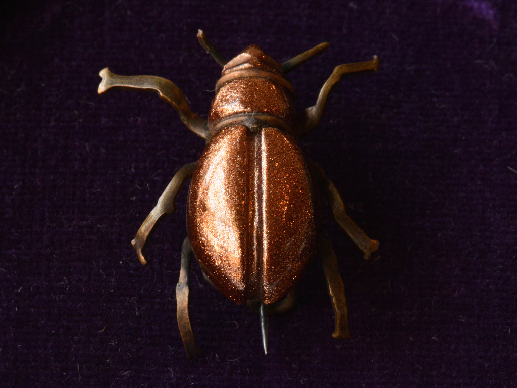 1880s Goldstone Bug Brooch