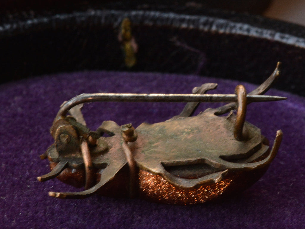 1880s Goldstone Bug Brooch