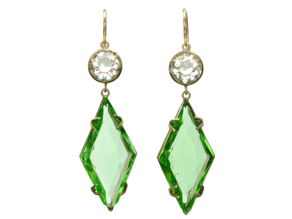 1920s Deco Green Earrings (on white background)