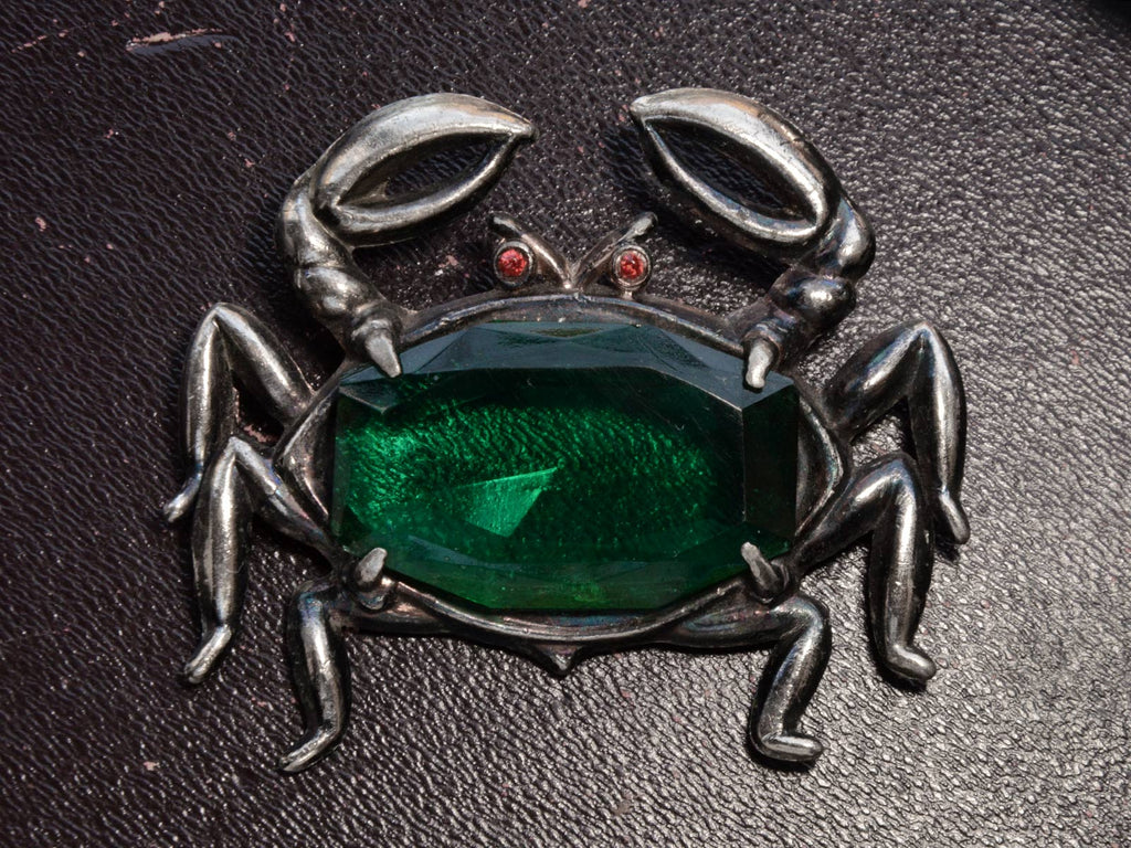 c1940 Large Crab Brooch (on black background)