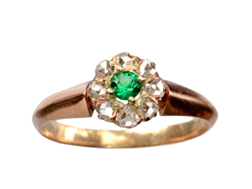 1890s Garnet & Diamond Ring (on white background)