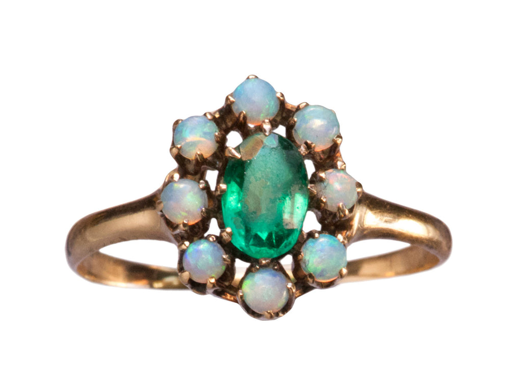 1900s Opal and Green Ring (on white background)