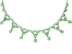 1930s Deco Green Crystal Necklace