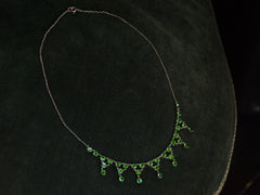 1930s Deco Green Crystal Necklace