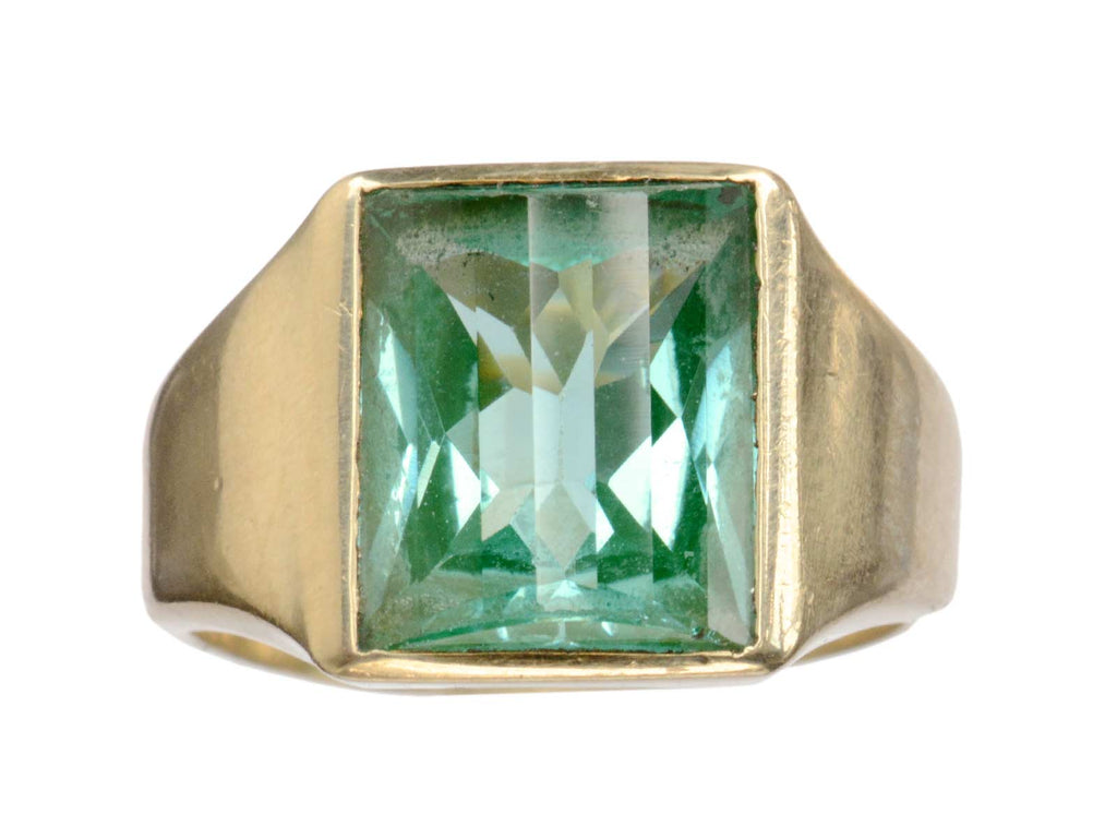 1950s Teal Signet Ring (on white background)