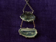 1980s Green Quartz Pendant Necklace