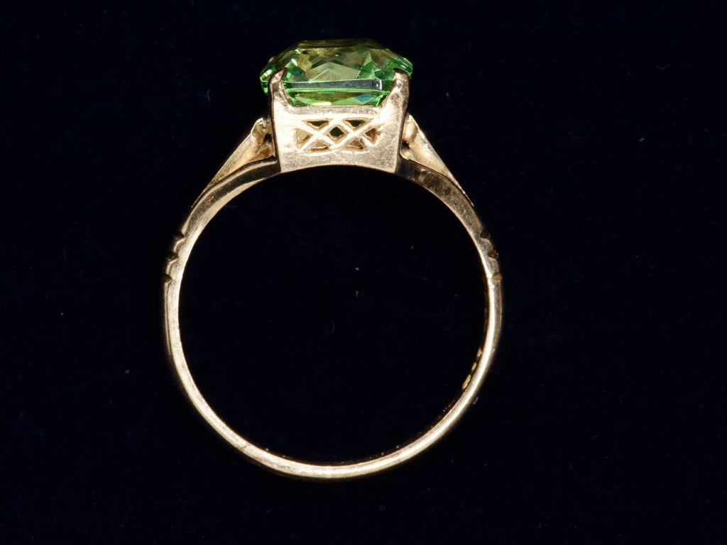 c1950 Green Gem Ring (profile view)