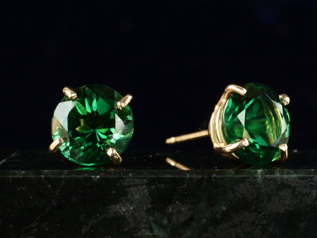 c1980 Green Gem Studs (side view)