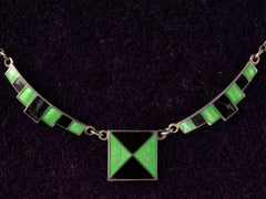 thumbnail of 1920s Art Deco Enamel Necklace (on black background)
