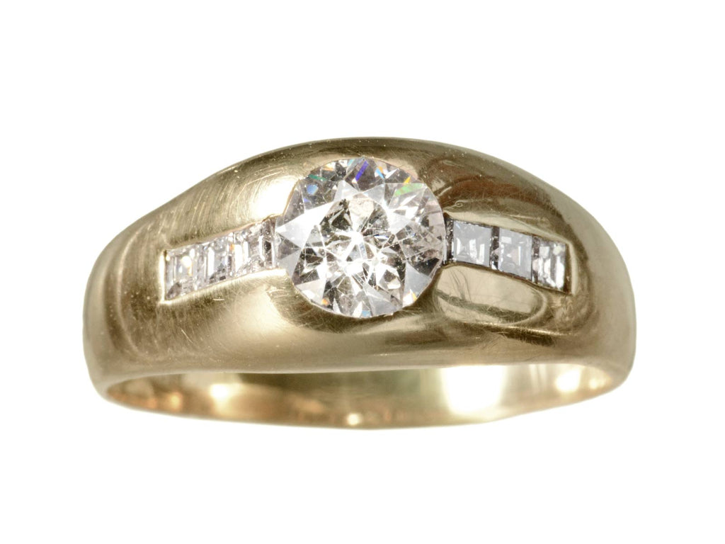 1920s Deco Diamond Gypsy Ring (on white background)