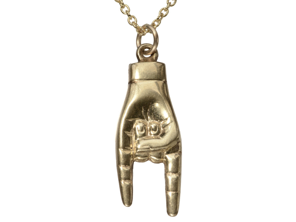 c1950 Sign of the Horns Pendant (on white background)